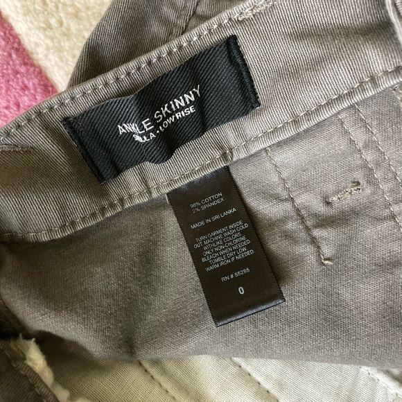 Express Stella Low Rise Army Green Cargo Pocket Skinny Crop Jeans 0 Y2K 90s - Picture 3 of 5